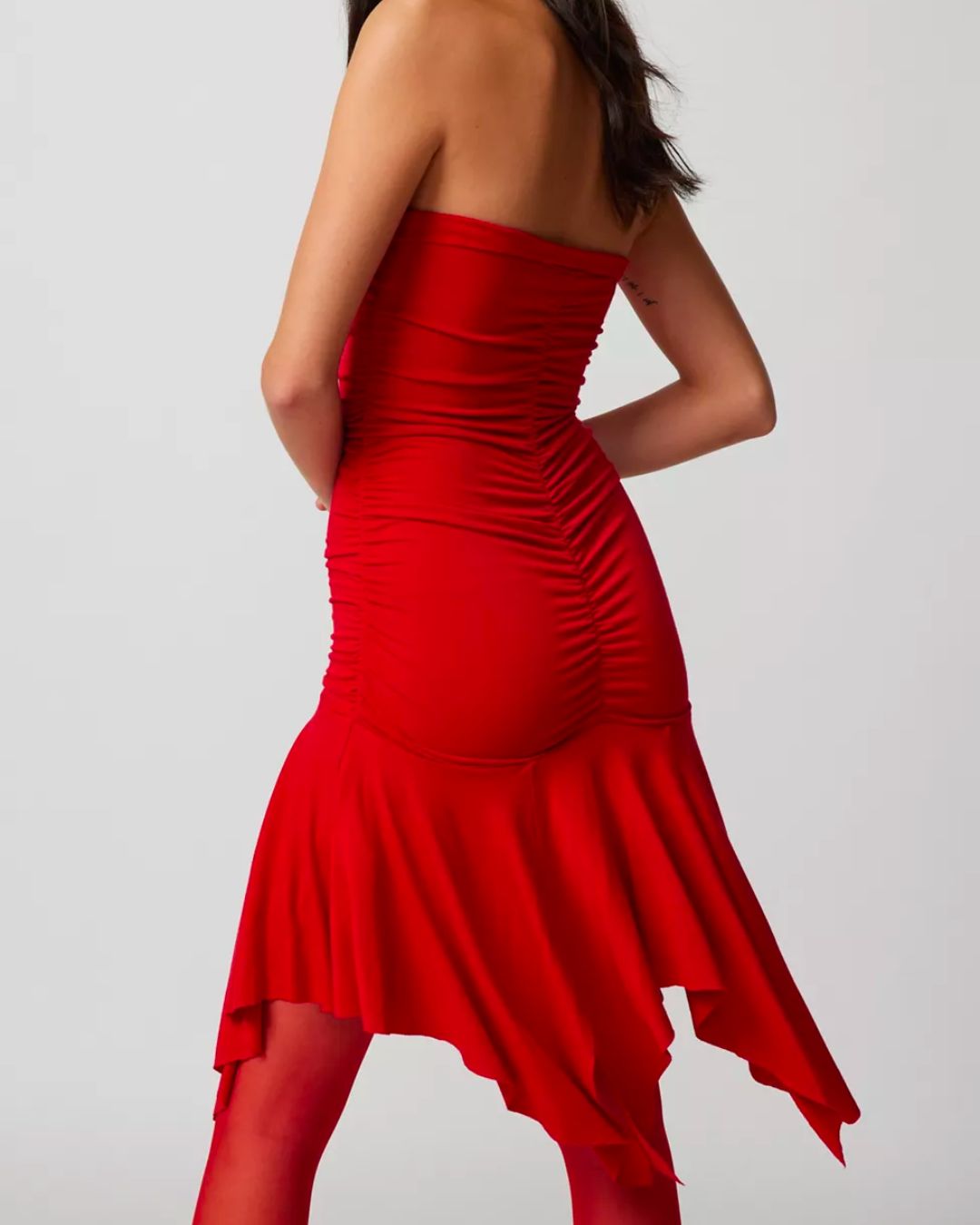 RUCHED BANDEAU DRESS,above knee, asymmetric, bandeau, dresses, knitted, off shoulder neck, party, red, ruched, single jersey, skinny fit, sleeveless, solid, stretchable, summer, vacation,ruched-bandeau-dress-red,Color- RedFabric- Single JerseyType- BandeauFit- Skinny FitLength- Above KneeNeck- Off Shoulder NeckHem- Asymmetric Print- SolidDetails- Ruched