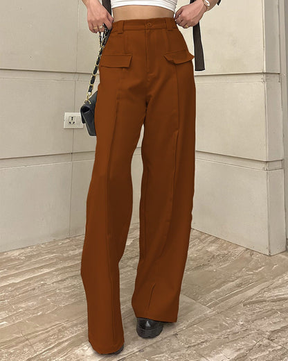 FAUX FLAP POCKET PANTS