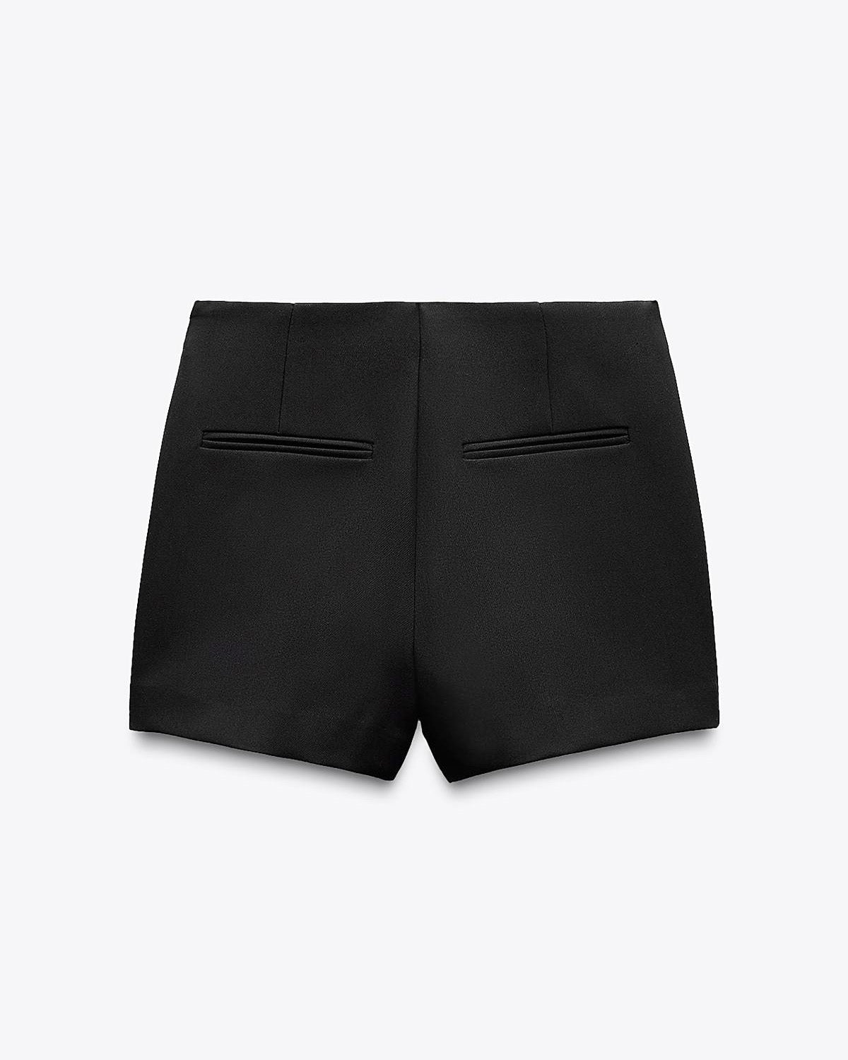 Black Asymmetric Wrap On Skort