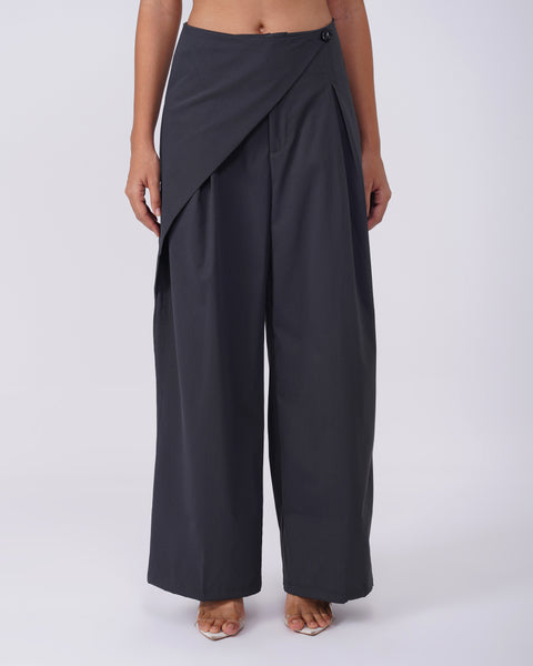 WIDE LEG TROUSERS WITH WRAP AROUND