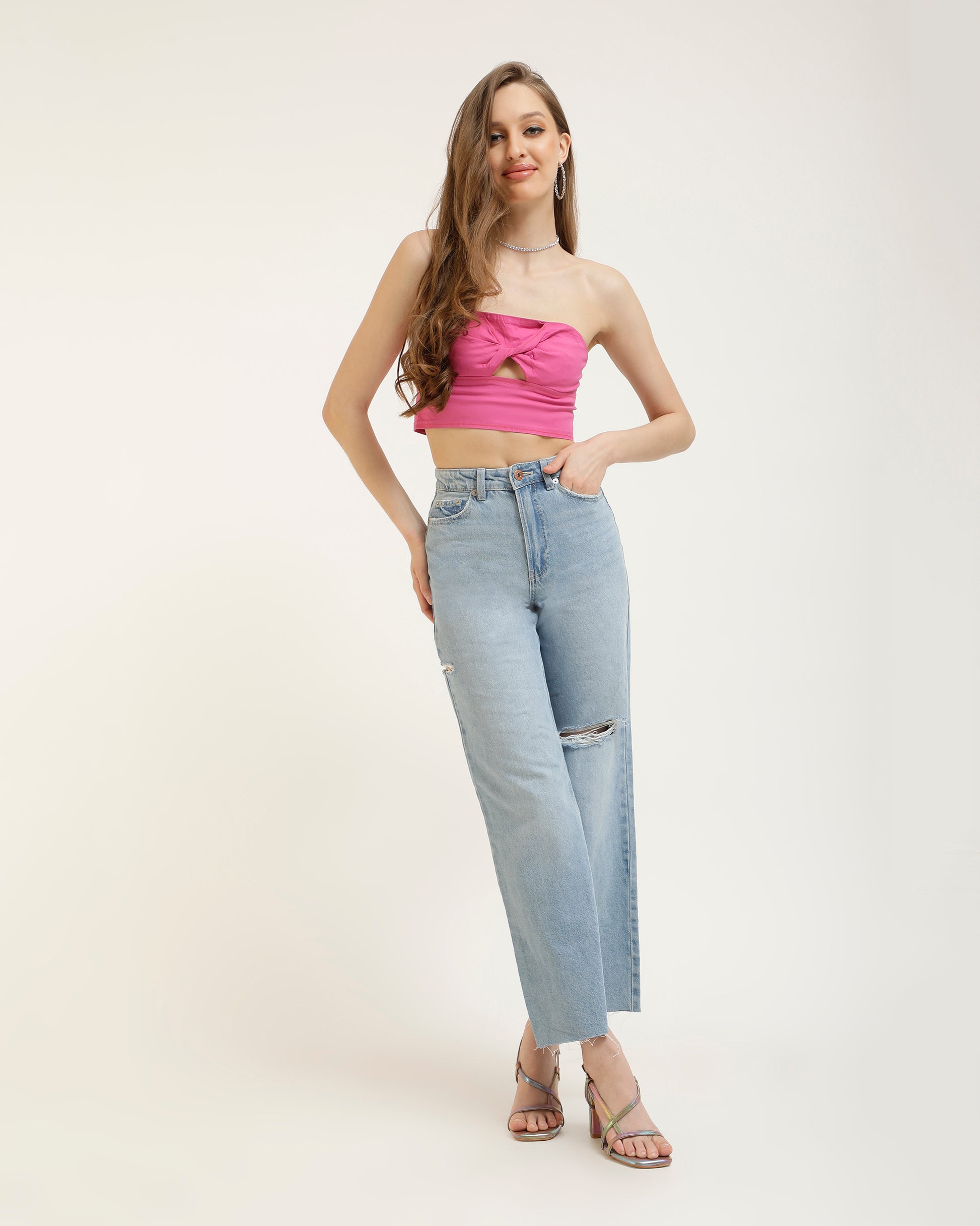 WIDE LEG FRAYED HEM RUGGED JEANS,baggy, blue, bottomwear, frayed hem, full length, high waist, icy blue, jeans, light blue, relaxed fit, rugged, wide leg,wide-leg-ripped-frayed-hem-jeans,Length - Full length Waist - High-rise waist Fit - Wide leg fit Color - Light blue No. of Pockets - 4Material - DenimLength - 40-42 inch Closure - Zip &amp; button Detail - Ripped and frayed hem