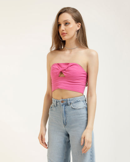 FRONT TWIST BANDEAU TOP,bandeau, casual, cotton, crop, cutout, glam, off shoulder neck, pink, slim fit, solid, streetwear, summer, tops, topwear, twisted, vacation, woven,front-twist-bandeau-top-pink,Color- PinkFabric- Fabric- 97% Cotton 3% ElastaneType- Bandeau Fit- Slim Fit Length- CropNeck- Off ShoulderClosure- Zip Print- SolidDetails- Cut out and twisted fabric detail