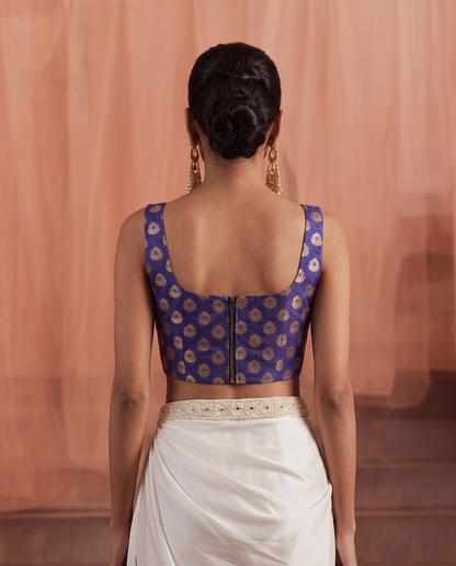 Kashni Purple Brocade Corset Top