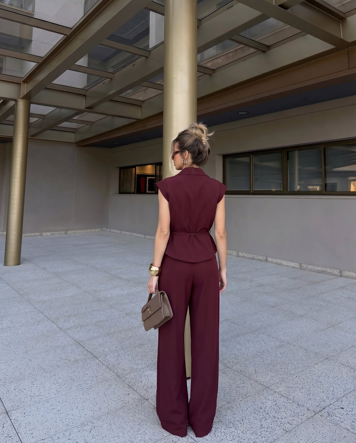 Maroon Structured Suit Set