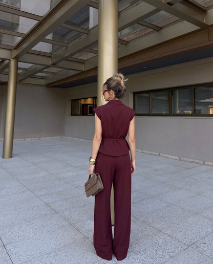 Maroon Structured Suit Set