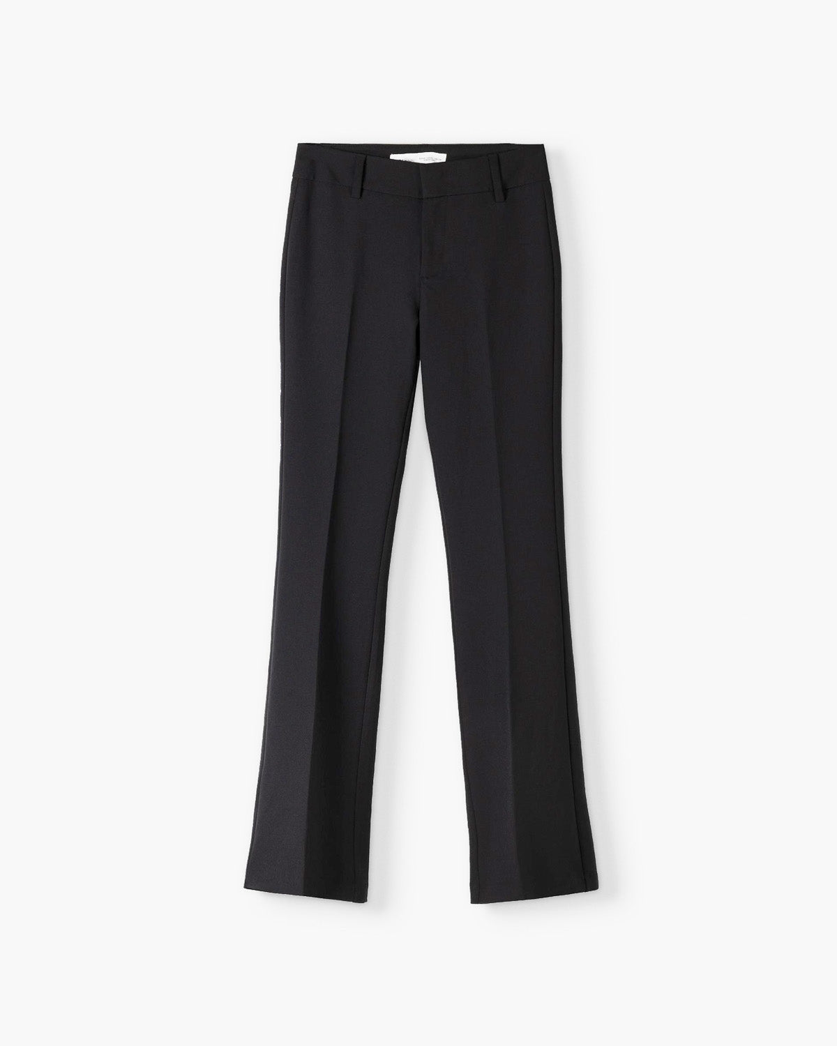 WELT IN POCKET STRAIGHT PANTS,Color: Black
Fabric: 92% poly 8% spandex
Fit: Straight Fit 
Length: Full Length (40")
Waist: High Rise 
Closure: Zip & Hook
No. of Pockets: 4
Print: Solid,pants,bottomwear,pants,semi-formal,workwear,stretchable,polyester, spandex,black,straight fit,straight,full length,high rise