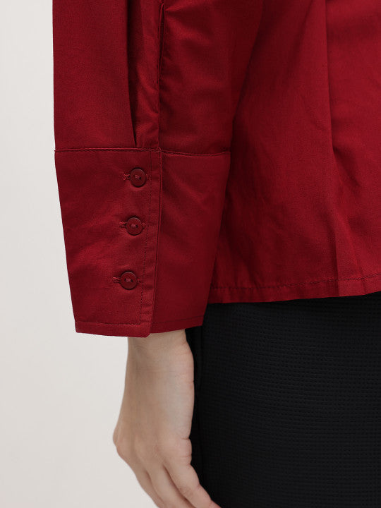 Ruby Red Sculpted Waist Shirt