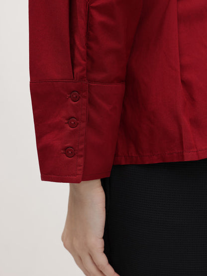 Ruby Red Sculpted Waist Shirt