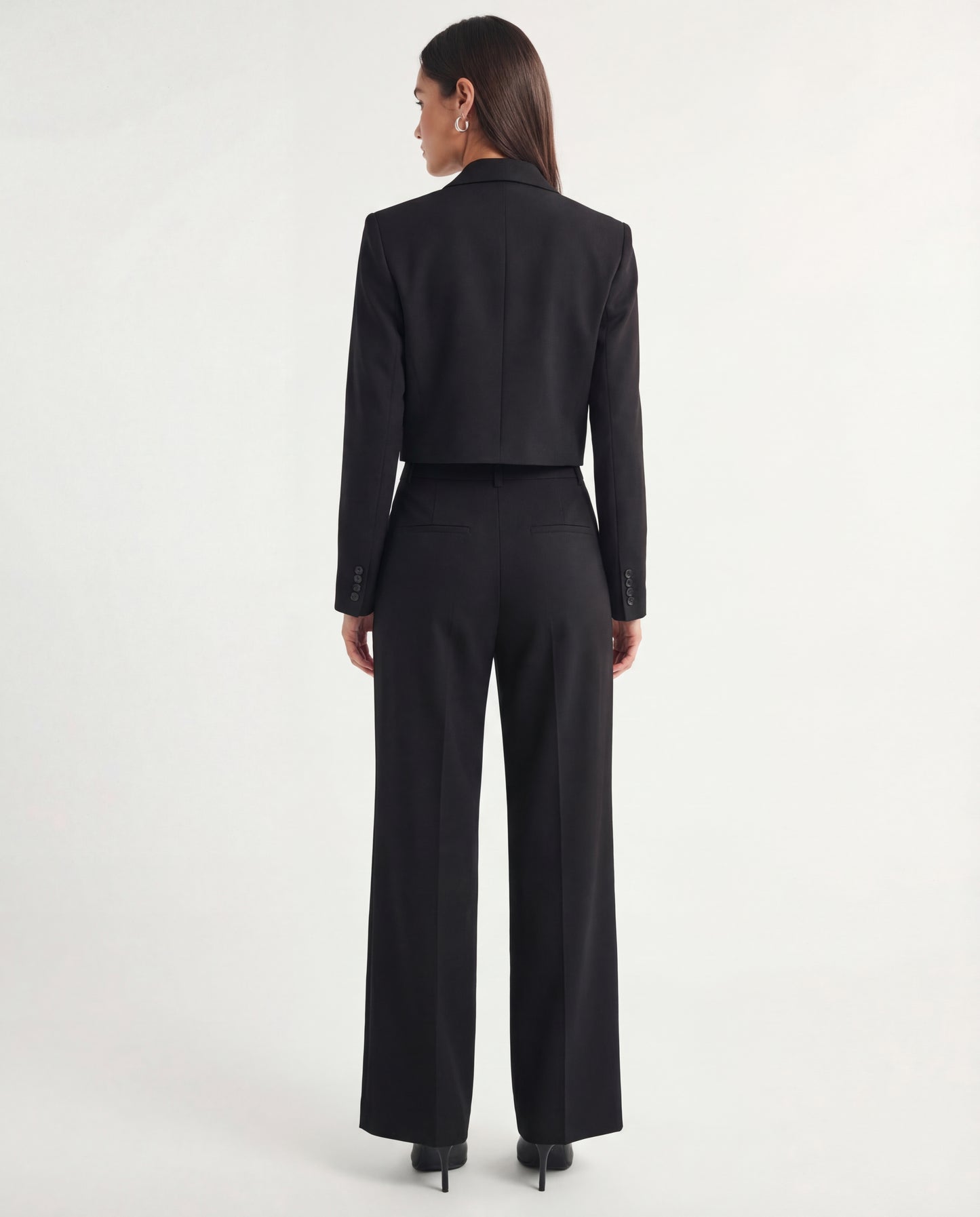 Black Cropped Blazer & Pant Set