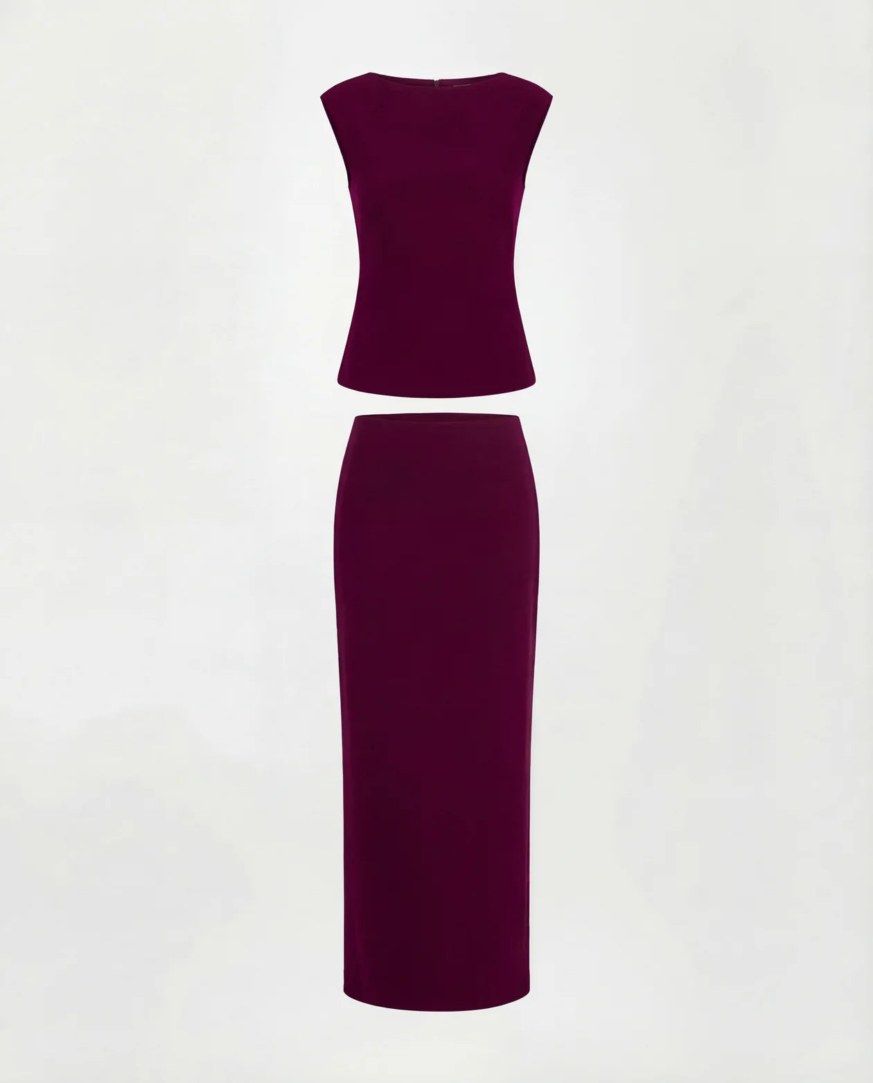 coord sets,bottomwear, topwear,semi-formal, outdoor events, casual chic, summer,urban fit, genz, minimal,knitted,kenzo ribbed,,,dark brown,solid,,,,,slim fit top,fitted top,waist length top,slit hem,boat neck,no straps,sleeveless,sleeveless,slip on top,skirts,straight skirt,maxi length,straight hem,mid rise waist,no pockets	,OY3043, 25070016GG