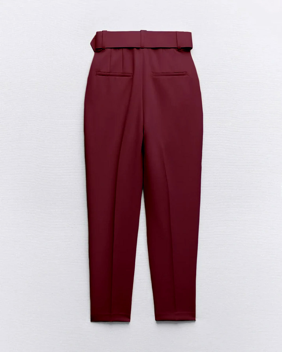 bottomwear,pants,formal, semi-formal,business outfit, urban fit, workwear,woven,polyester, spandex,maroon,pleated,belt,tailored fit,tapered,full lengthhig, h rise	25010046GG, OY942