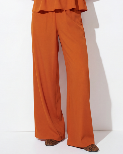 Burnt Orange Bandeau Top And Pants Co Ord Set