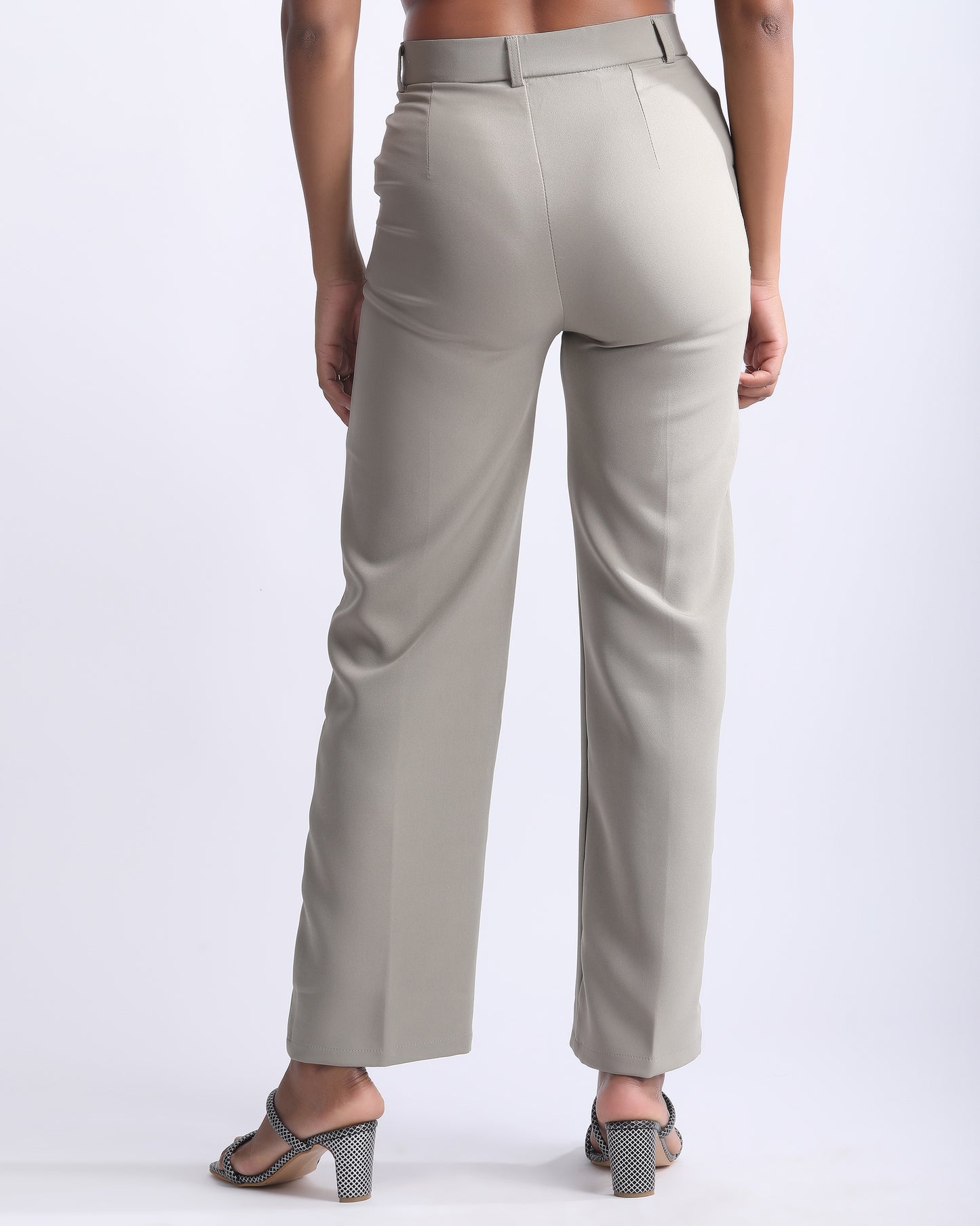 HIGH WAIST STRAIGHT FIT PANTS,ankle length, bottomwear, formal, high rise, pants, polyester, sage green, tailored fit, wide leg, woven,high-waist-straight-fit-pants-sagegreen,Color- Sage Green
Fit- Straight Fit 
Length- Full Length  
Rise- High Rise 
Waist- High Waist 
Closure- Zip 
No. of Pockets- 2 
Fabric- Polyester 
Print/Pattern- Solid