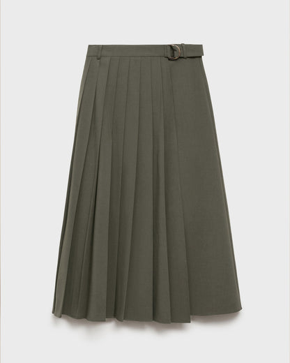 Urban Style Pleated Slit Skirt