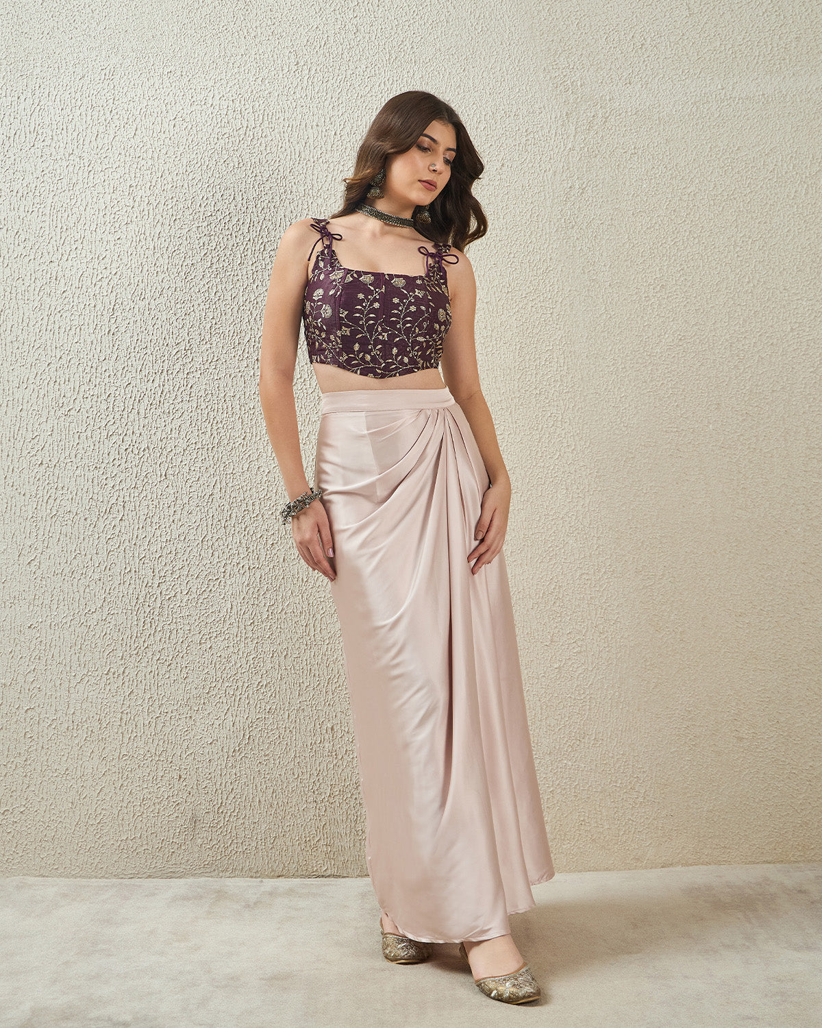 topwear,tops,ethnic, indo-western,ethnic wear, festive wear, indian wear, summer,woven,embroidered,brocade,wine,floral pattern,textured,zipper,skinny fit,corset,crop,curved hem,square neck,shoulder strap,no sleeves,sleeveless, 25070038GG, OY3008 wine 