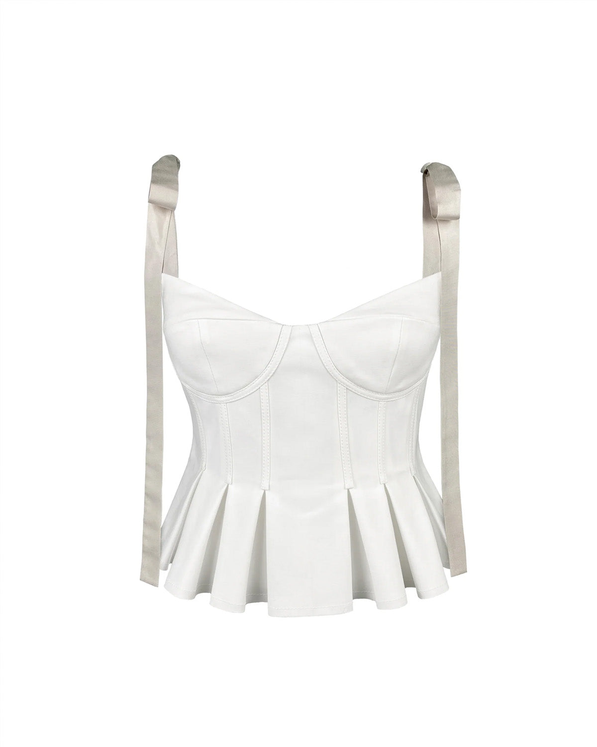 topwear,tops,casual, vacation, outdoor events,glam, minimal, sophisticated, summer,woven,cotton,white,solid,contrast fabric, pleated,lace,tailored fit,fit and flare,waist length,flared hem,sweetheart neck,shoulder strap,OY1912	25060015GG