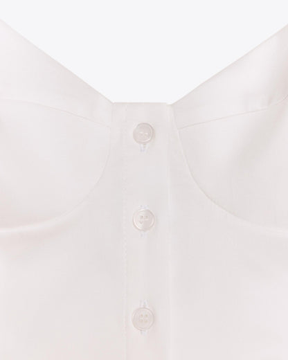 topwear,tops,outdoor events,bold, glam,woven,cotton,white,solid,flounce,zipper,skinny fit,peplum,waist length,flared hem,v-neck,spaghetti strap,sleeveless, OY1916, 25060021GG