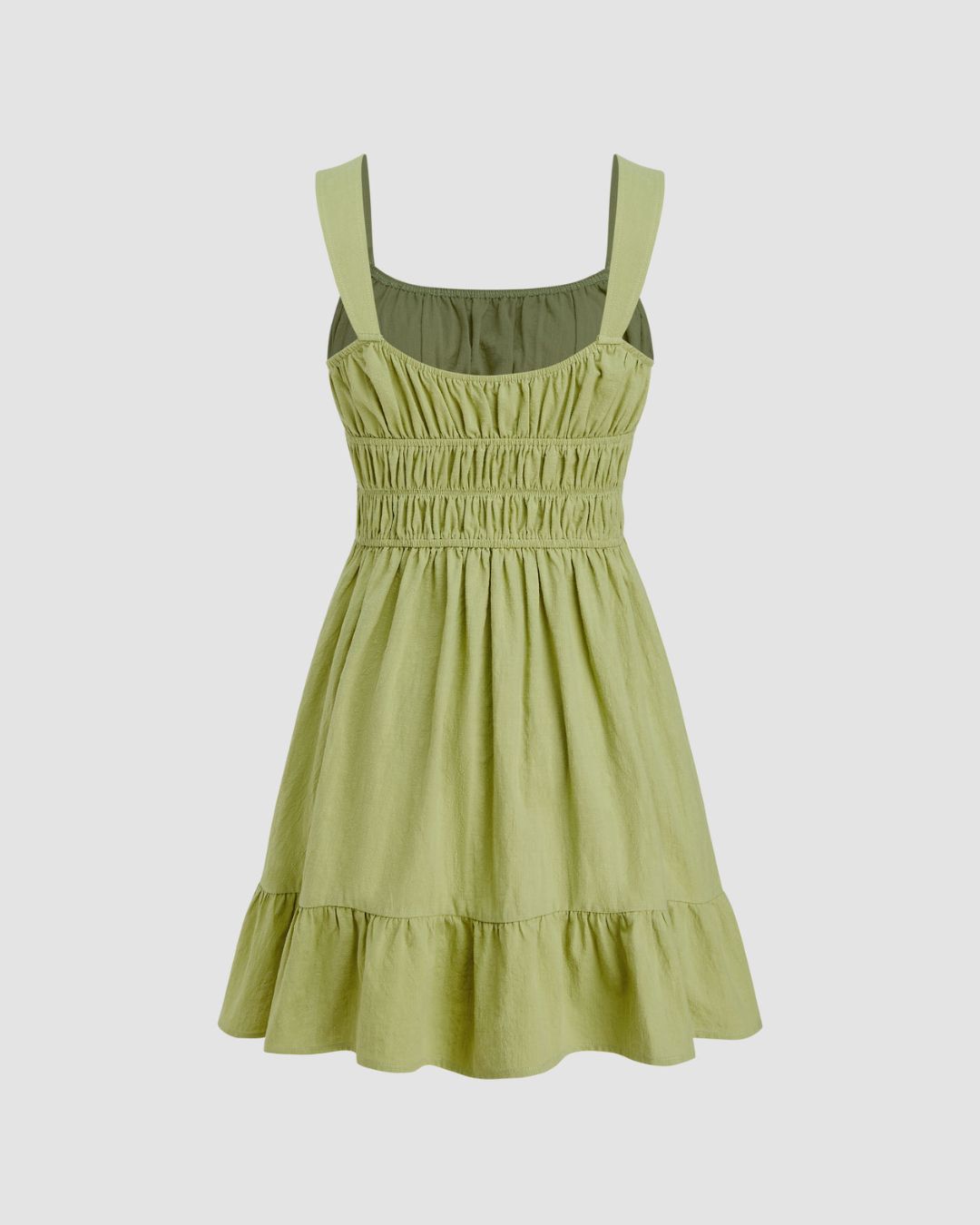 RUCHED FIT AND FLARE DRESS,beach, cotton flex, dresses, fit and flare, green, mini, regular fit, ruched, ruffled, shoulder strap, sleeveless, solid, square neck, vacation, woven,ruched-fit-and-flare-dress-green,Color- Green
Fabric- Cotton Flex
Type- Fit And Flare
Fit- Regular Fit
Length- Mini
Neck- Square Neck
Sleeve- Sleeveless
Straps- Shoulder Strap
Print- Solid
Details- Ruched Bodice