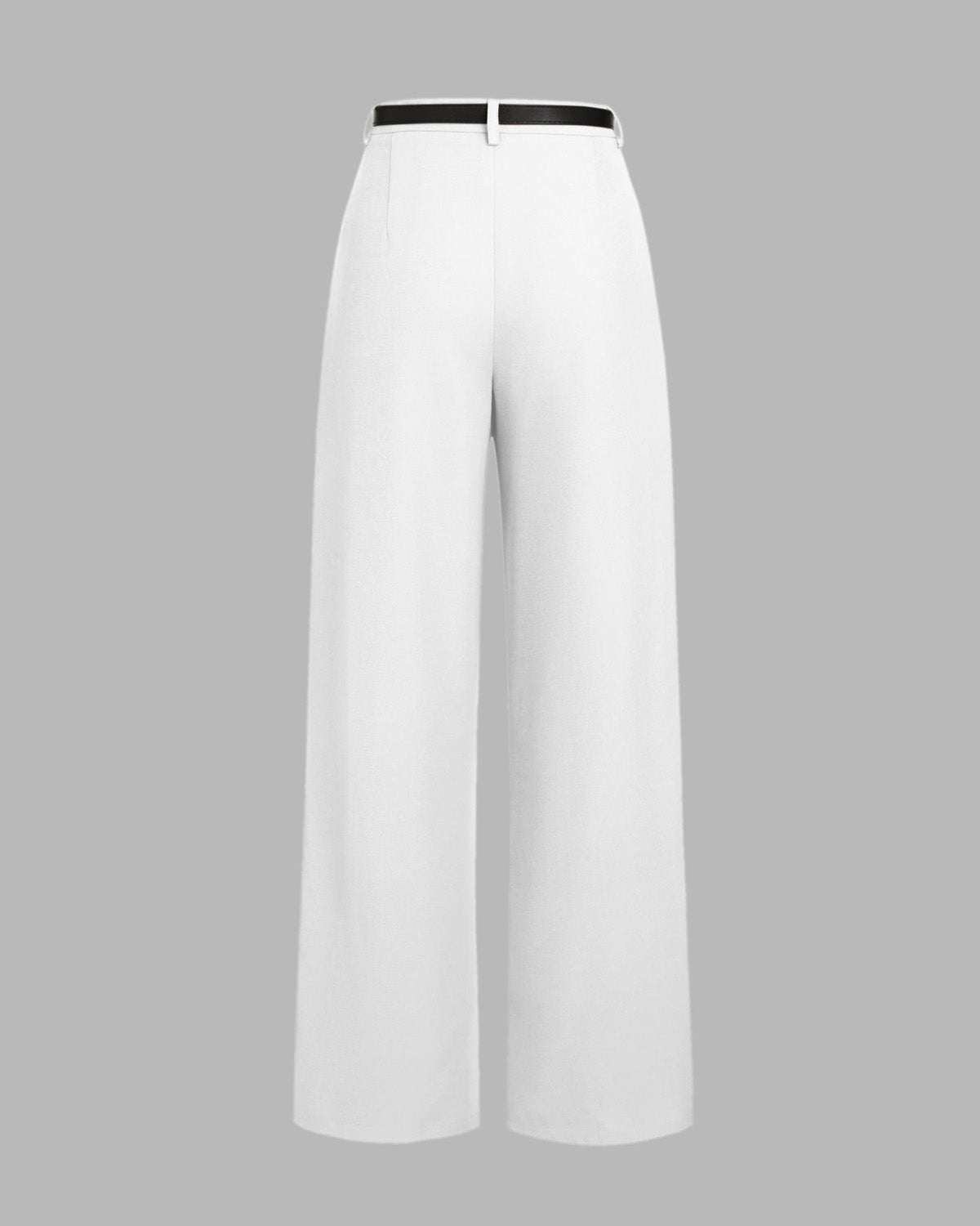 bottomwear,pants,semi-formal,workwear,stretchable,polyester, spandex, white,pleated,tailored fit,wide leg,full length,high rise, 25080013GG, OY975