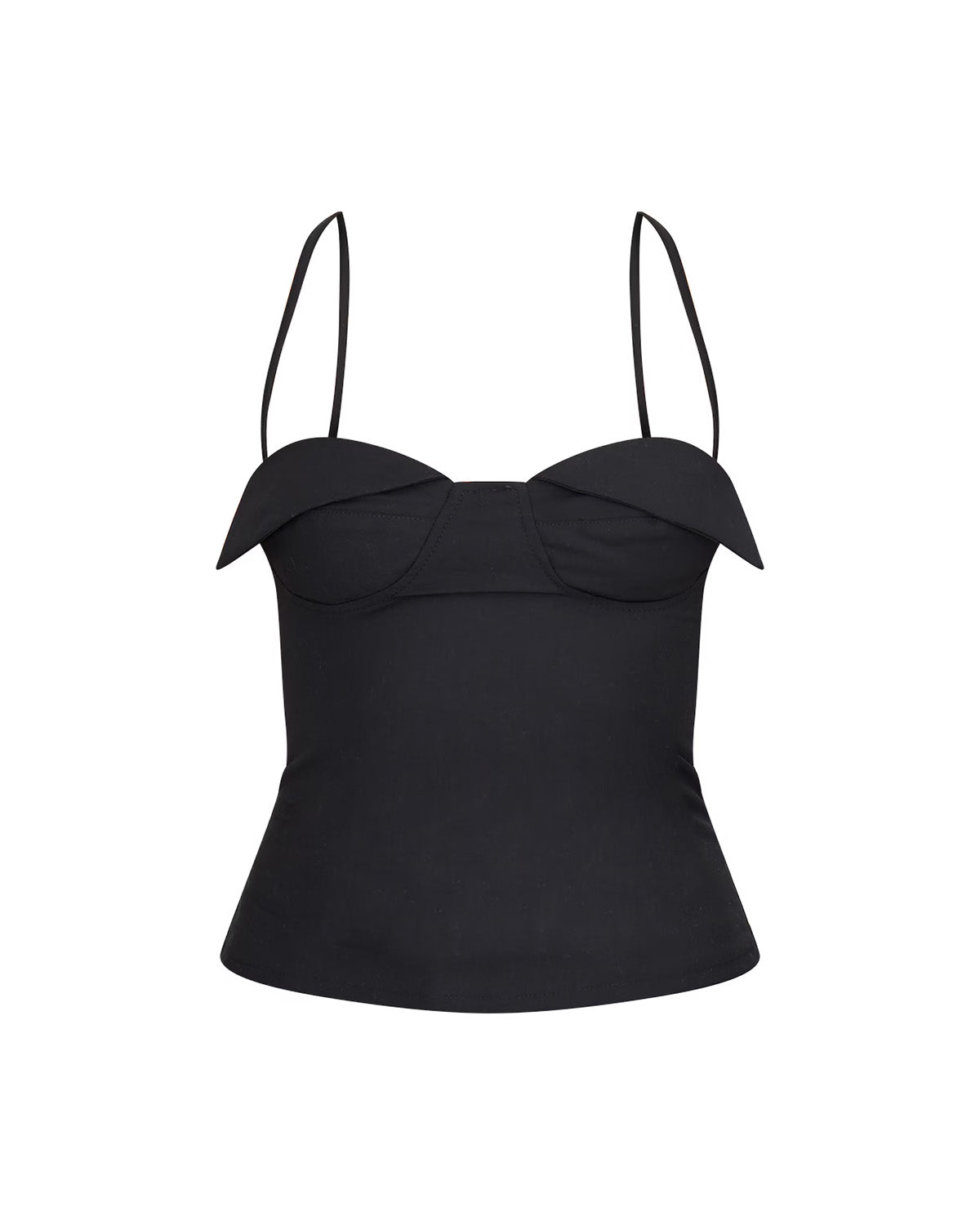 topwear,tops,casual, outdoor events,bold, minimal, summer,woven,cotton,black,solid,zipper,slim fit,fitted,waist length,straight hem,cami neck,spaghetti strap, OY1921, 25060026GG