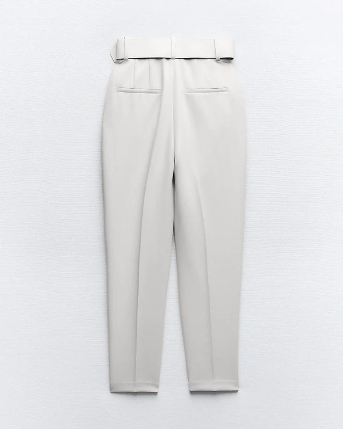 bottomwear,pants,formal, semi-formal,business outfit, urban fit, workwear,woven,polyester, spandex,white,pleated,belt,tailored fit,tapered,full length,high rise	25090037GG, OY942