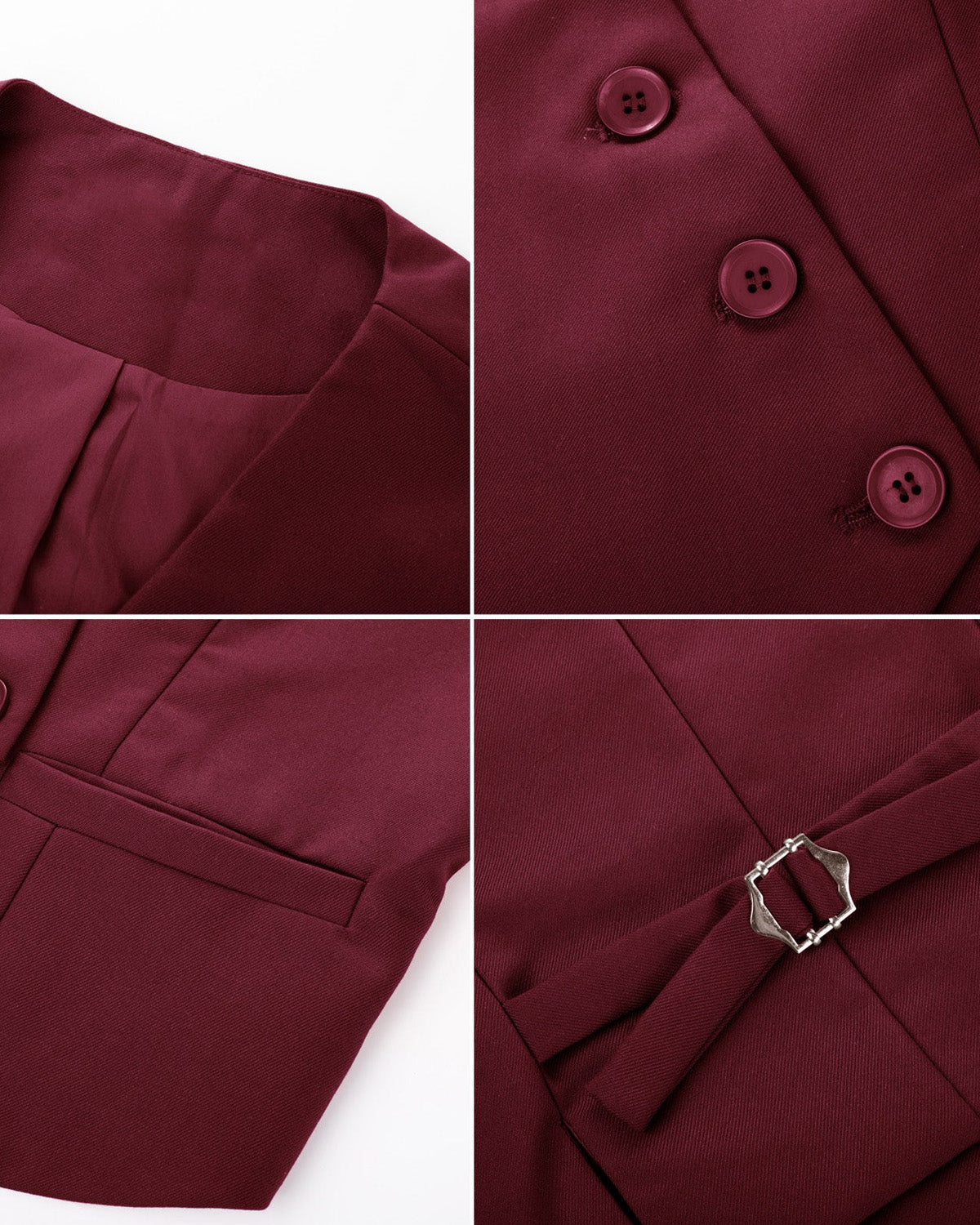 topwear,tops,formal, semi-formal,creative workwear, minimal, summer,stretchable,polyester, spandex,maroon,solid,oblique placket,regular fit,waist coat,regular length,slit hem,v-neck,sleeveless	25010060GG,OY1703