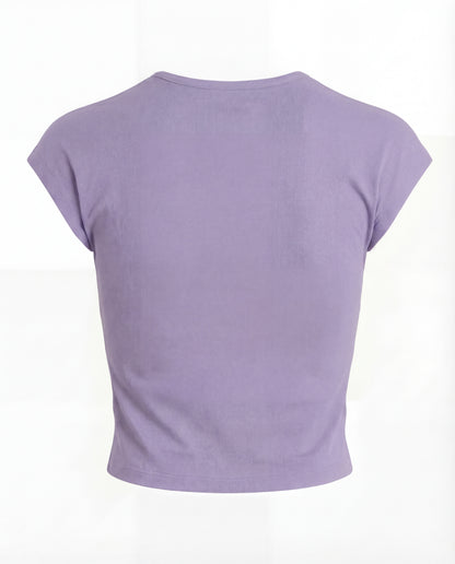 Lavender Ribbed Fitted Top