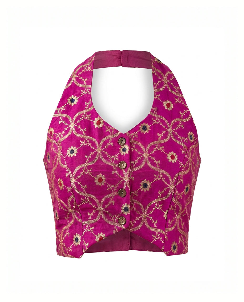 The OG Rani Pink Halter neck blouse