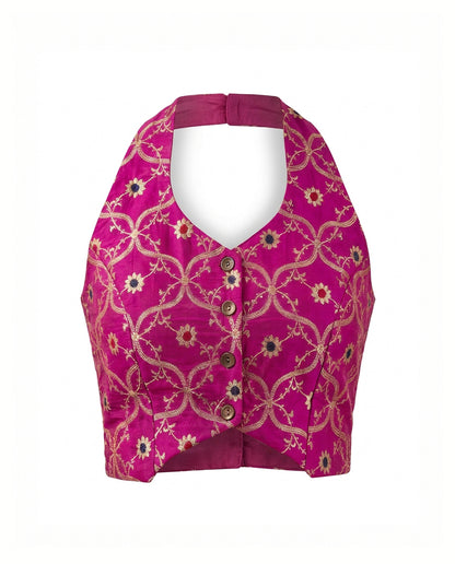 The OG Rani Pink Halter neck blouse