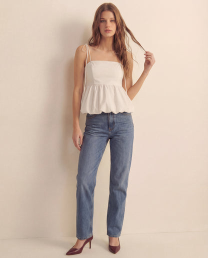 topwear,tops,casual, vacation, outdoor events,bold, glam, minimal, summer,woven,cotton,white,solid,pleated,skinny fit,balloon top,waist length,bubble hem,off shoulder,sleeveless, OY1917, 25060022GG