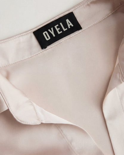 Champagne Solid Satin Shirt