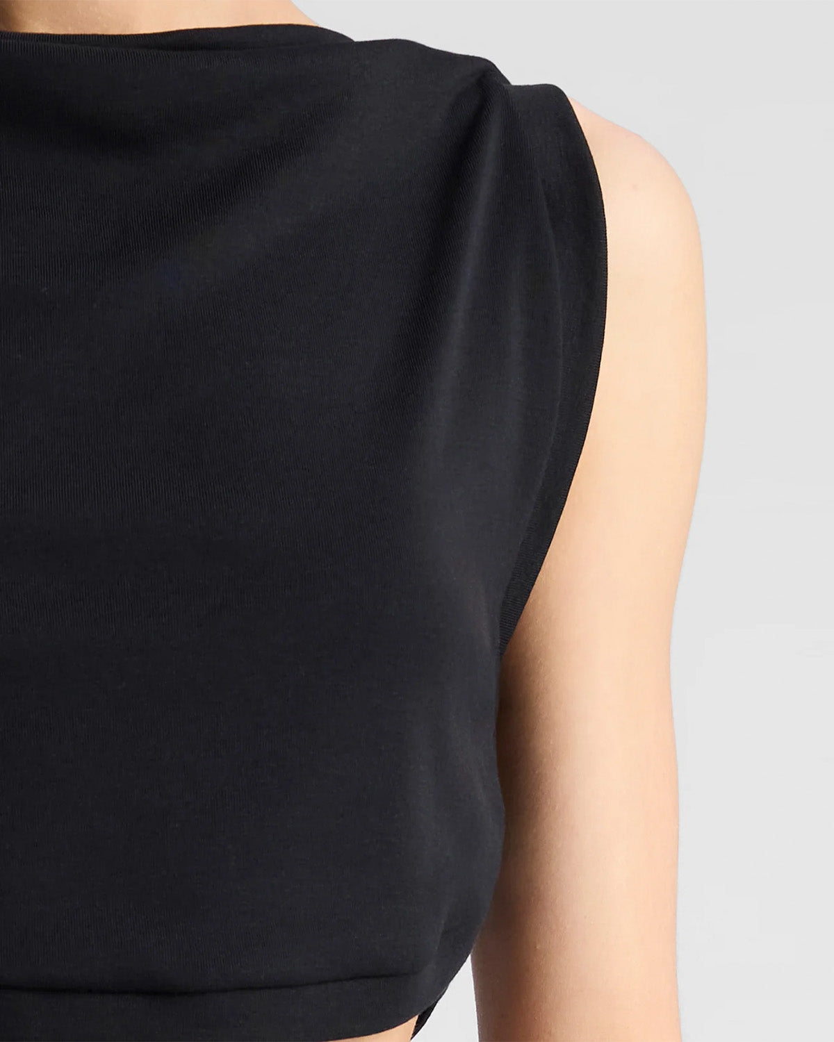 coord sets,bottomwear, topwear,casual chic, vacation, outdoor events, summer,genz fit,woven,cotton,panels,black,solid,panelling,relaxed fit top,tank top,crop length top,curve hem top,boat neck,no straps ,no sleeves,sleeveless,slip on,skirts,bubble skirt,full length,bubble hem,mid rise waist,side pockets, OY3059, 25070028GG