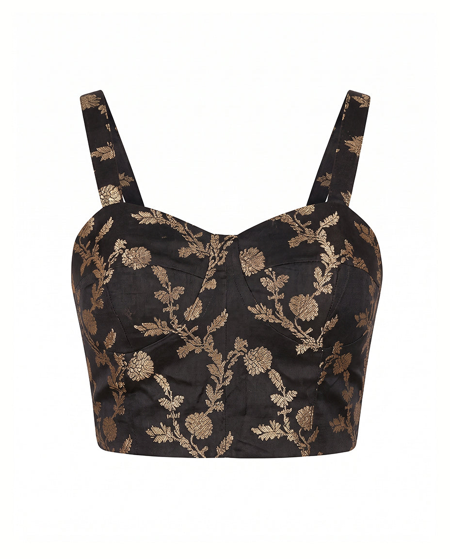 Black Jewel Bustier Corset Top