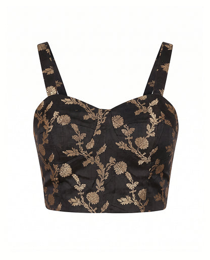 Black Jewel Bustier Corset Top
