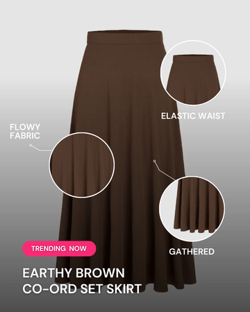 Earthy Brown Co-Ord Set Skirt – Oyela