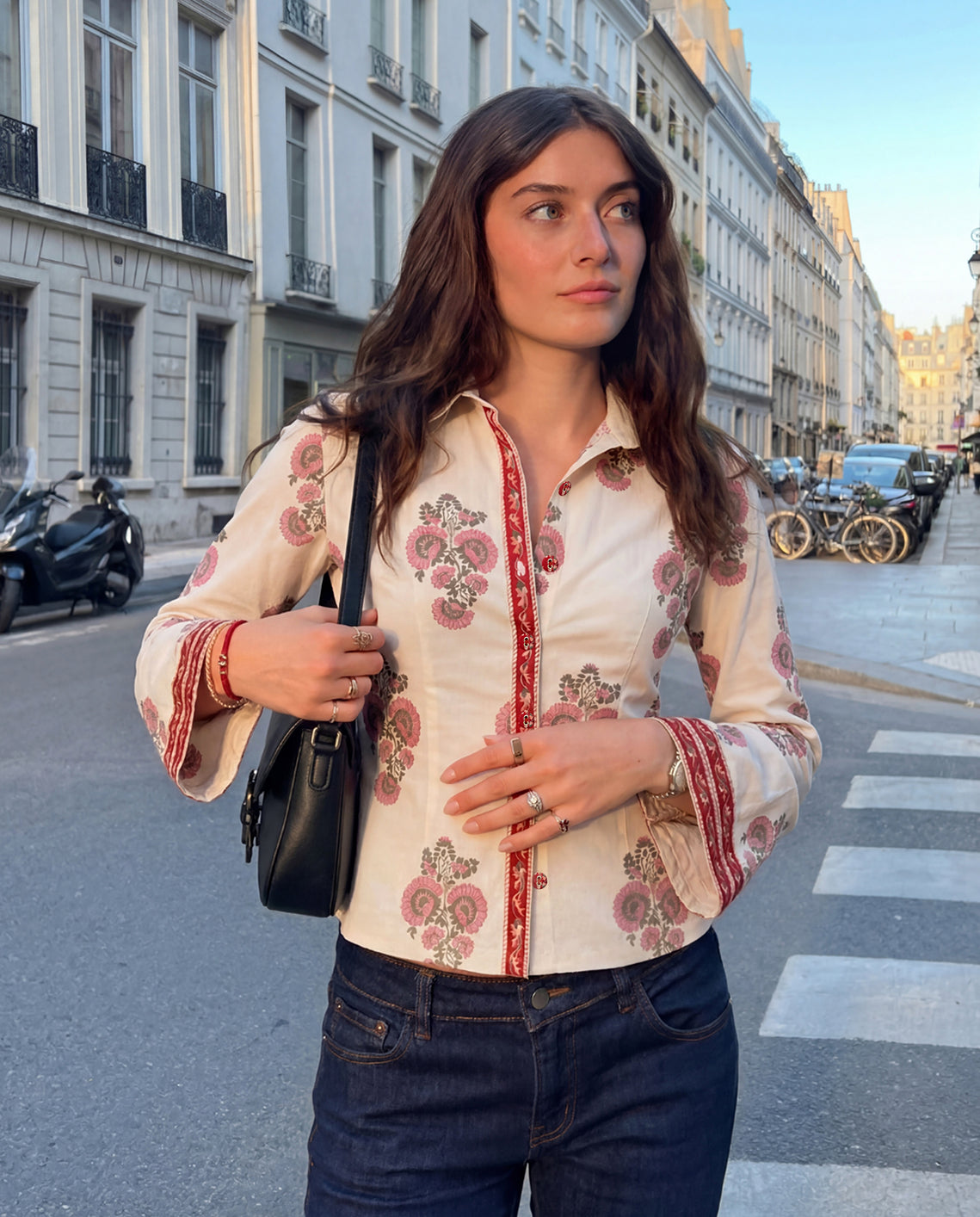 Boho Blossom Fitted Shirt - Off White