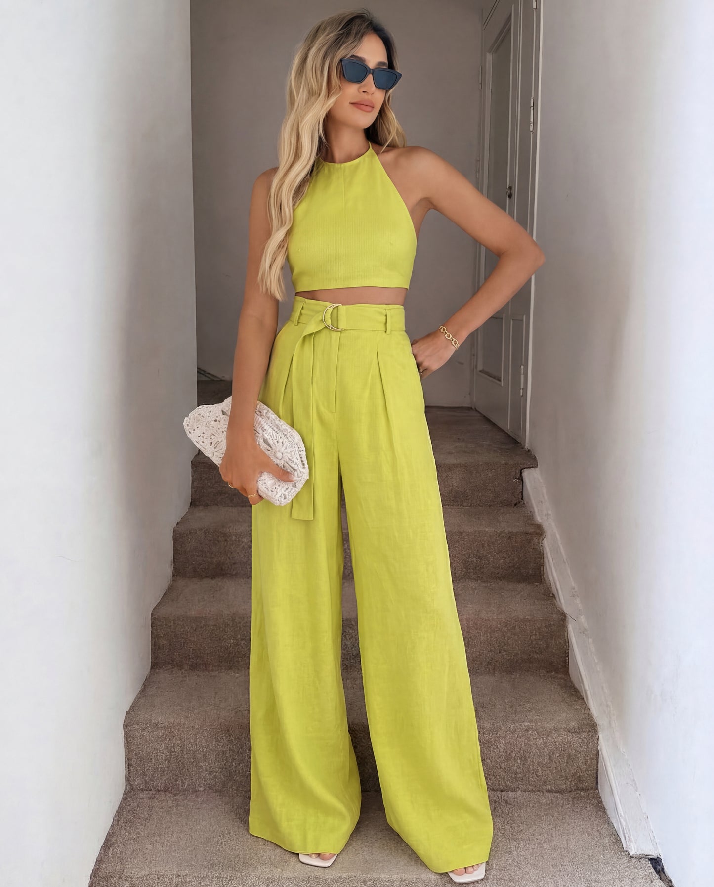 Citrus Tailored Linen Blend Coord Set