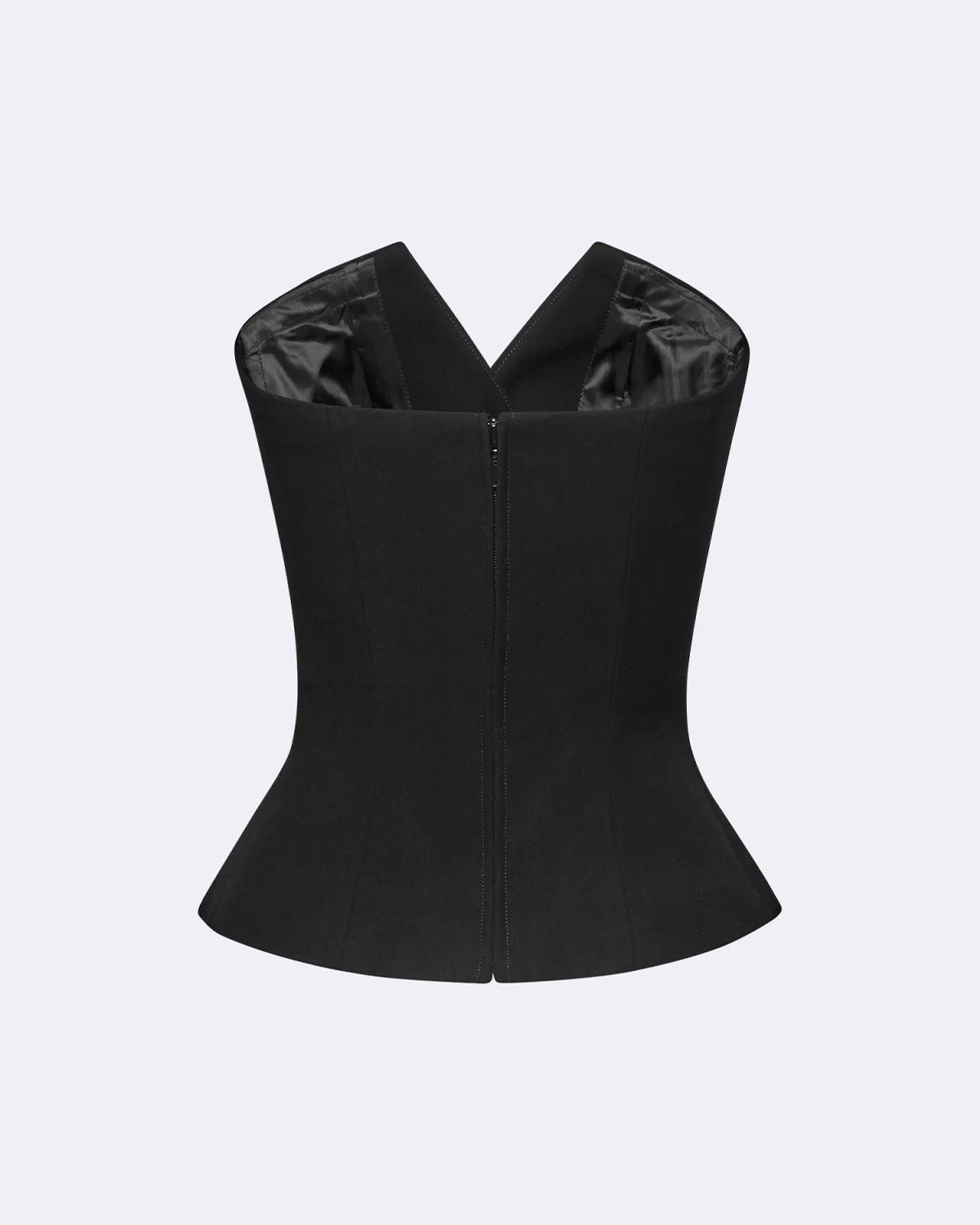 topwear,tops,semi-formal, outdoor events,bold, creative workwear, summer,woven,cotton twill,black,solid,tailored fit,bandeau,regular length,slit hem,sweetheart neck,sleeveless,25010059GG,OY1702