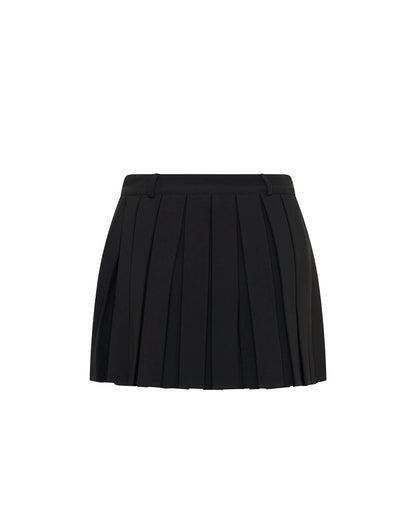 Tailored Waist Coat with Pleated Black Mini Skirt