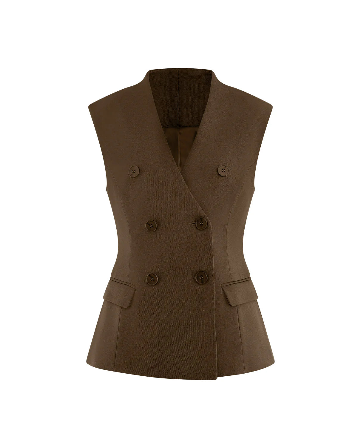 coord sets,bottomwear, topwear,formal, semi-formal, summer,urban fit, genz, minimal,woven,cotton twill,,,brown,solid,double breasted,buttons,regular fit top,waistcoat,longline top,straight hem,v neck,no straps ,no sleeves,sleeveless,button up top,pants,wide leg pants,full length,straight hem,mid rise waist,side pockets,OY3056, 25070026GG