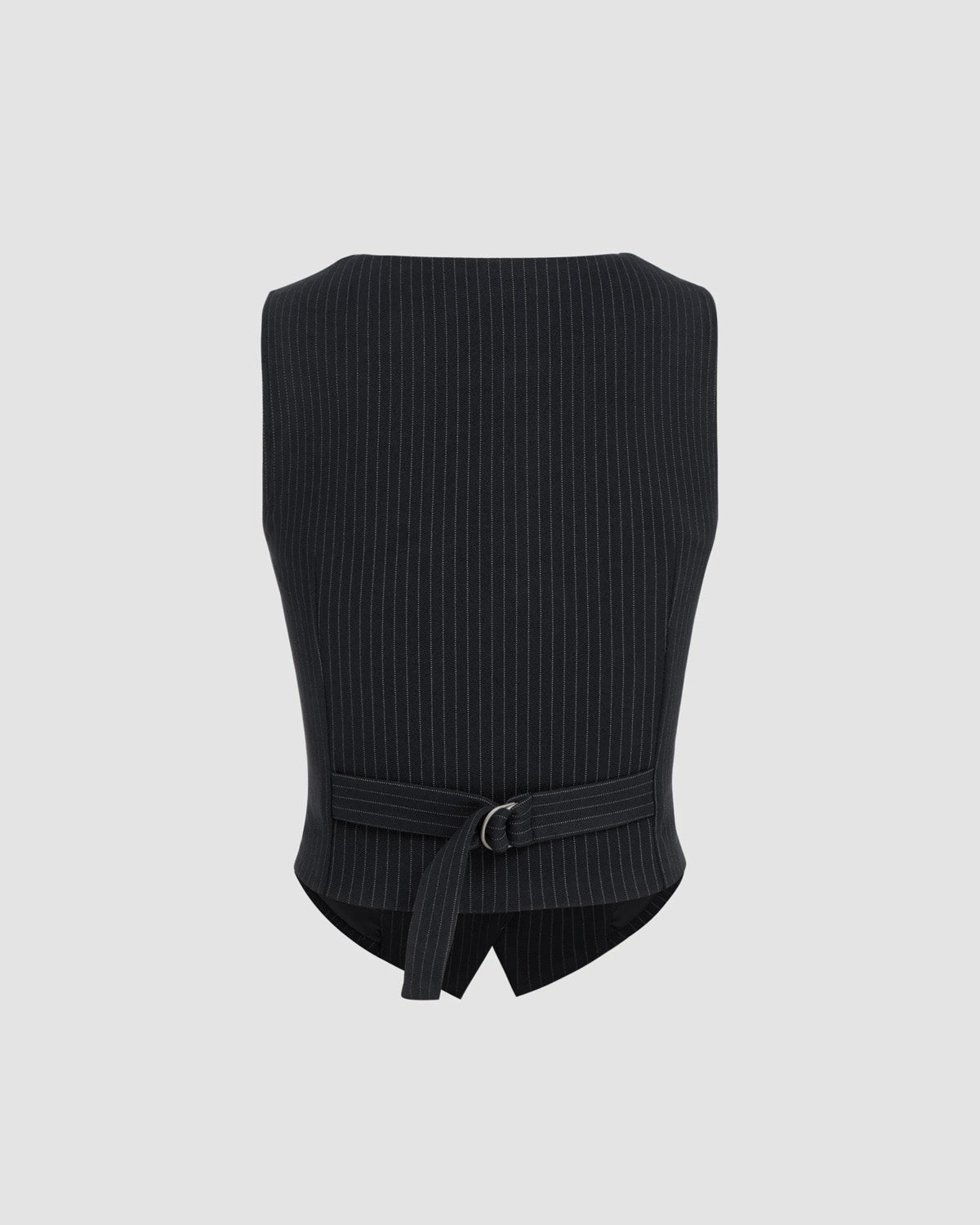 topwear,tops,formal, semi-formal,creative workwear, minimal, summer,woven,polycotton,black,pinstripes, stripes,pinstripes, slit,button,regular fit,vest,waist length,curved hem,v-neck,sleeveless,OY2004, 25060036GG