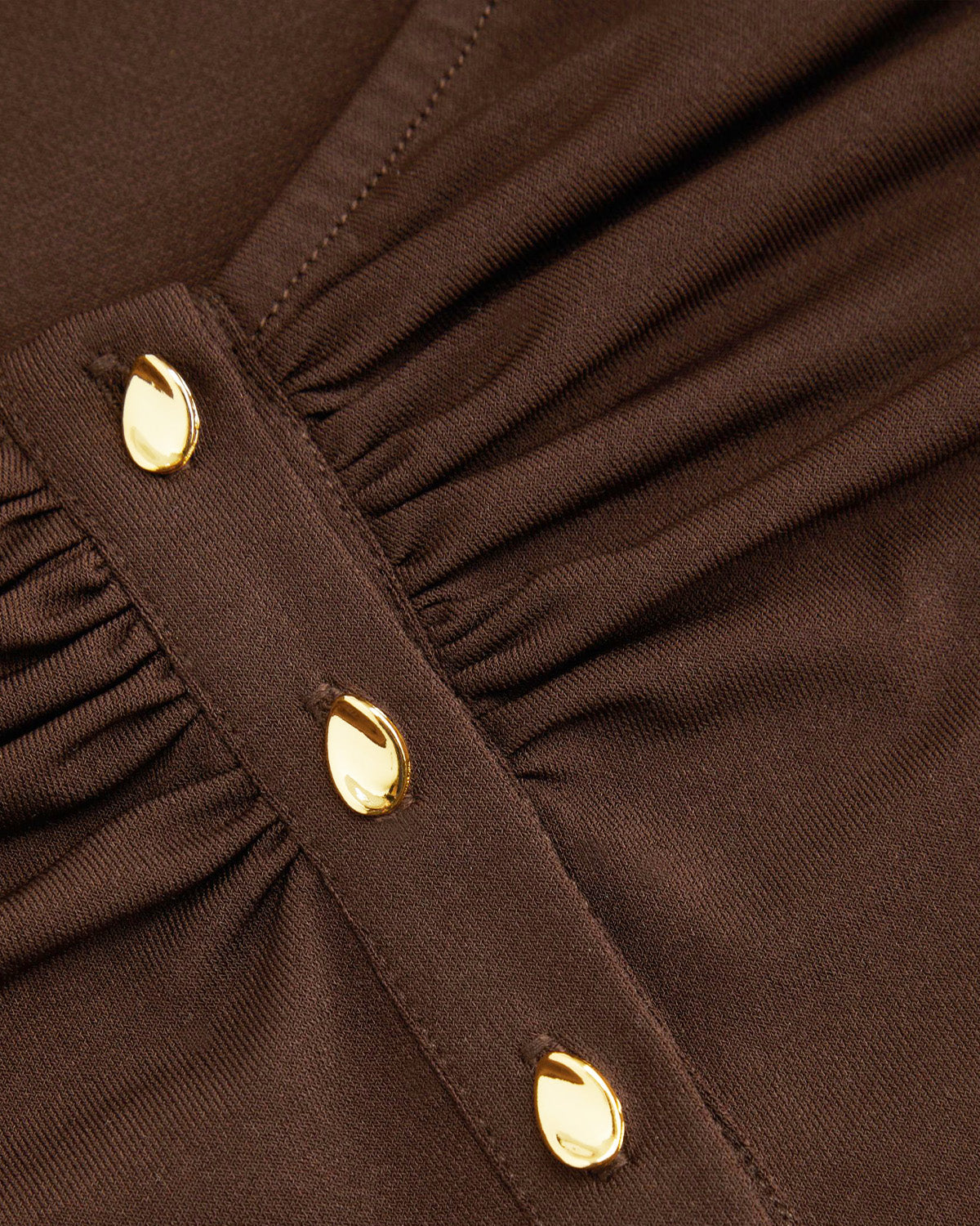 Brown Ribbed Front Split Top