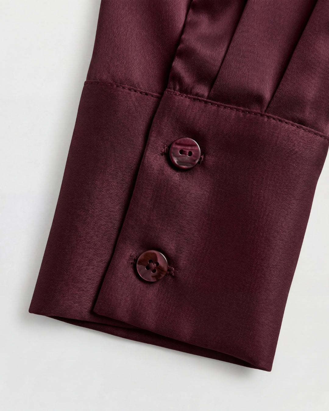 Burgundy Solid Satin Shirt