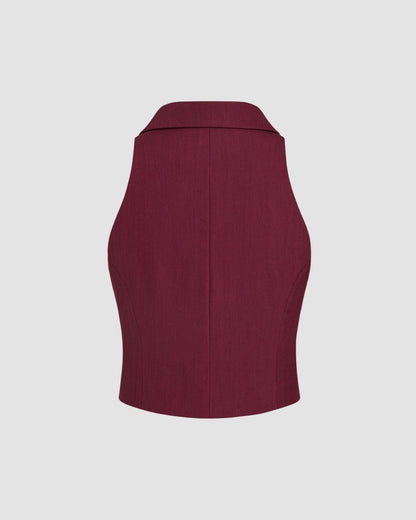 coord sets,bottomwear, topwear,casual chic, formal, semi-formal,minimal, sophisticated, summer, timeless,woven,satin,maroon,solid,pleated,button, zipper,tailored fit top,vest,waist length top,straight hem,lapel collar,no straps,no sleeves,sleeveless,button down top,skirts,pleated skirt,midi skirt,straight hem,mid rise waist,no pockets OY3044, 25070017GG