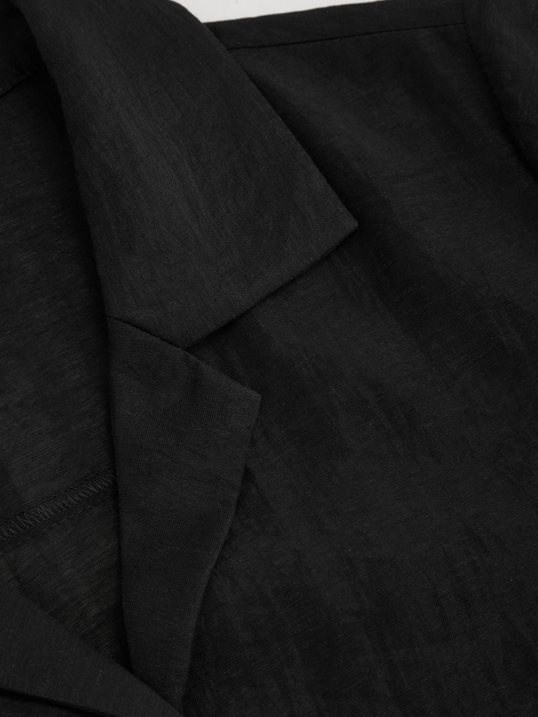 Black Wrap Detail Shirt with Gold Accent
