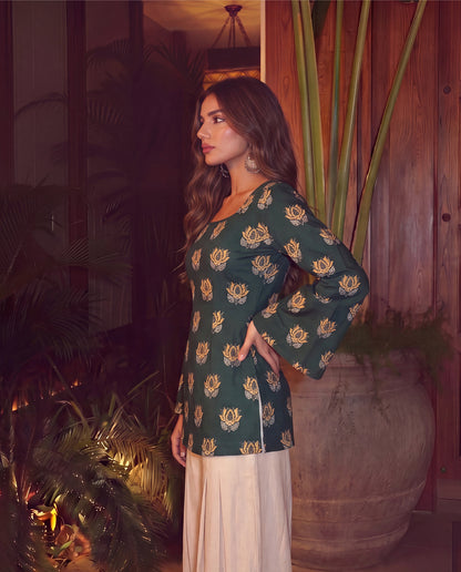 Heer Lotus Print Corset Kurti