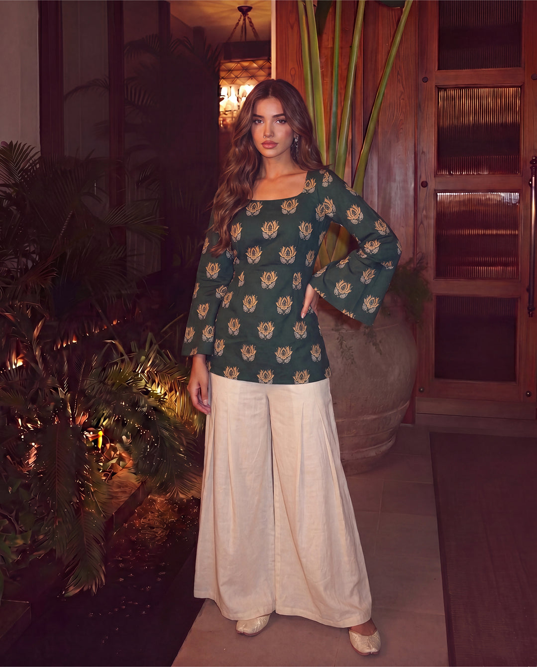 Heer Lotus Print Corset Kurti