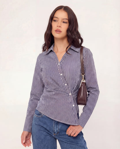 Striped Asymmetric Shirt