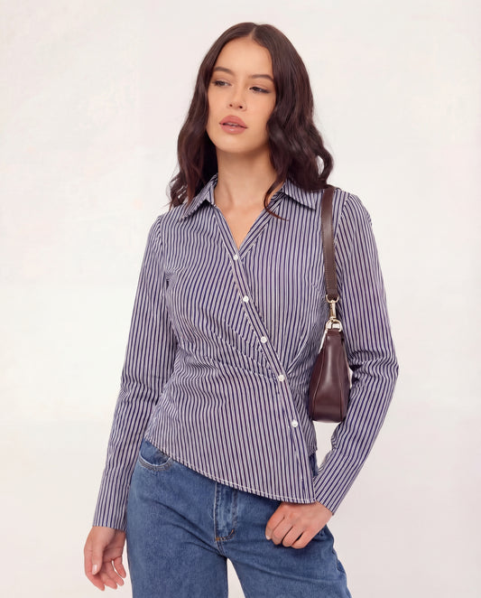 Striped Asymmetric Shirt