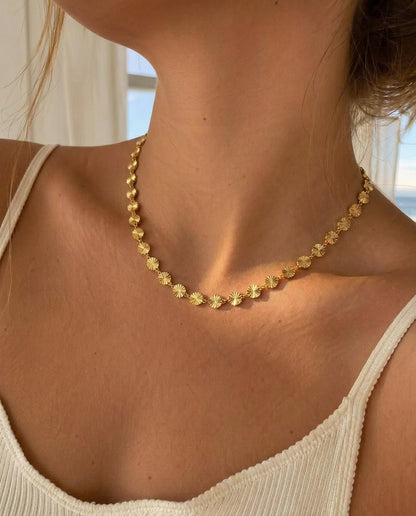 The Sunray Disc Anti Tarnish Necklace - Gold